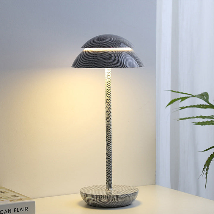 Contemporary Nordic Mushroom ABS Lampshade Round Base LED Table Lamp For Bedroom
