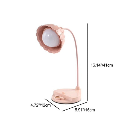Contemporary Nordic Twistable Flower ABS Lampshade Round Base LED Table Lamp For Bedroom