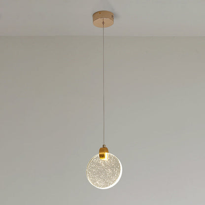 Modern Luxury Dome Round Crystal Lampshade Hardware LED Pendant Light For Bedroom