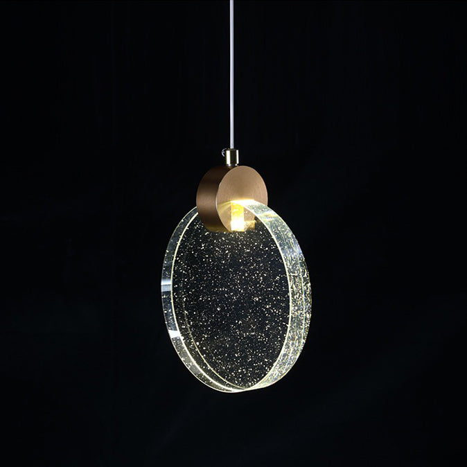 Modern Luxury Dome Round Crystal Lampshade Hardware LED Pendant Light For Bedroom