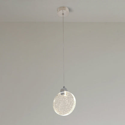 Modern Luxury Dome Round Crystal Lampshade Hardware LED Pendant Light For Bedroom