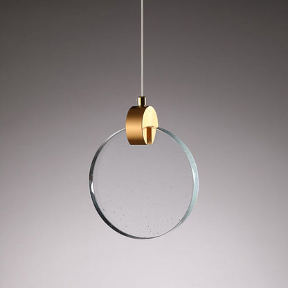 Modern Luxury Dome Round Crystal Lampshade Hardware LED Pendant Light For Bedroom