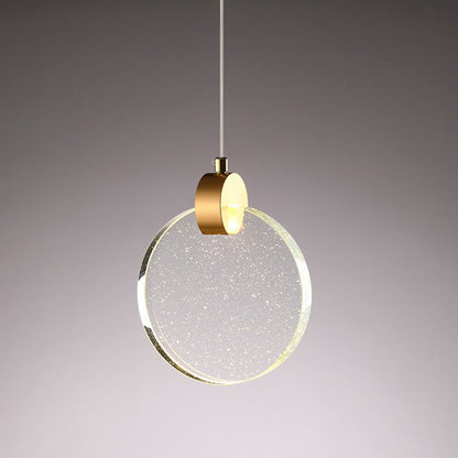 Modern Luxury Dome Round Crystal Lampshade Hardware LED Pendant Light For Bedroom