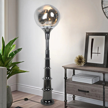 Contemporary Scandinavian Lava Orb PVC Acrylic LED Standing Floor Lamp For Living Room