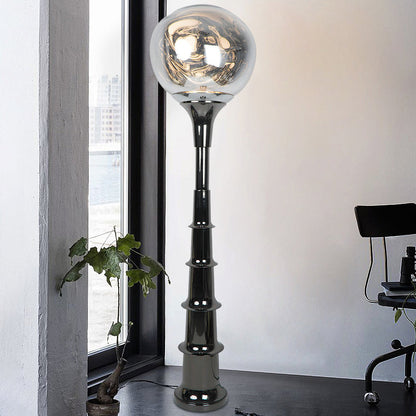 Contemporary Scandinavian Lava Orb PVC Acrylic LED Standing Floor Lamp For Living Room