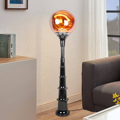 Contemporary Scandinavian Lava Orb PVC Acrylic LED Standing Floor Lamp For Living Room