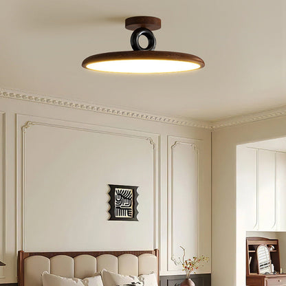 Contemporary Retro Dome Round Iron Acrylic LED Flush Mount Ceiling Light For Bedroom