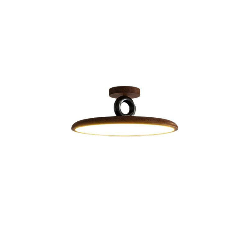 Contemporary Retro Dome Round Iron Acrylic LED Flush Mount Ceiling Light For Bedroom