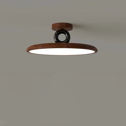 Contemporary Retro Dome Round Iron Acrylic LED Flush Mount Ceiling Light For Bedroom
