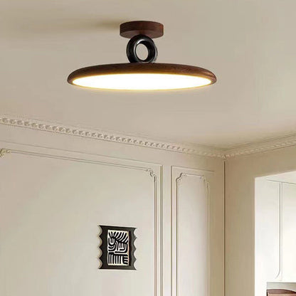 Contemporary Retro Dome Round Iron Acrylic LED Flush Mount Ceiling Light For Bedroom