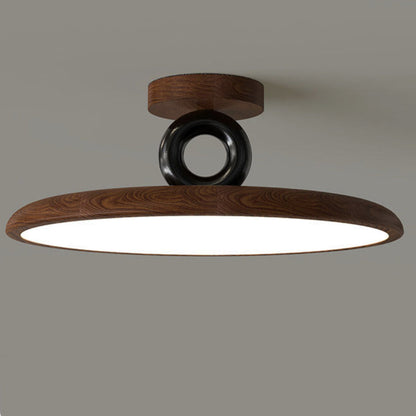 Contemporary Retro Dome Round Iron Acrylic LED Flush Mount Ceiling Light For Bedroom