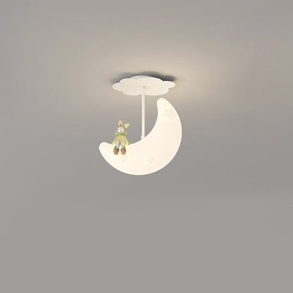 Contemporary Nordic Orbs Stars Moon Iron PE LED Chandeliers For Bedroom