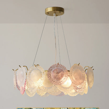 Traditional French Dome Round Pearl Iron Glass 6/8/10 - Light Chandelier For Living Room
