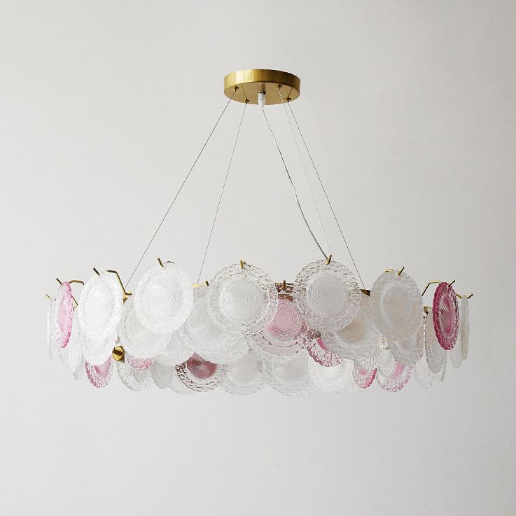 Traditional French Dome Round Pearl Iron Glass 6/8/10 - Light Chandelier For Living Room