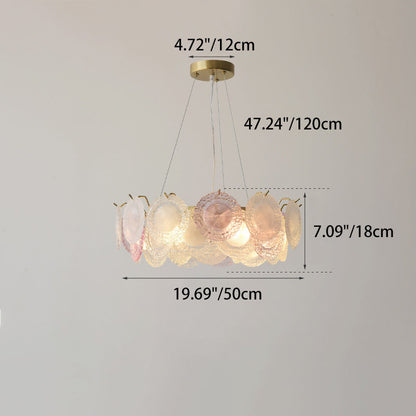 Traditional French Dome Round Pearl Iron Glass 6/8/10 - Light Chandelier For Living Room
