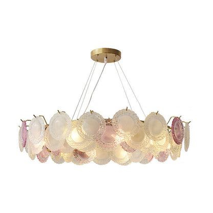 Traditional French Dome Round Pearl Iron Glass 6/8/10 - Light Chandelier For Living Room