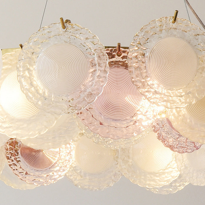 Traditional French Dome Round Pearl Iron Glass 6/8/10 - Light Chandelier For Living Room