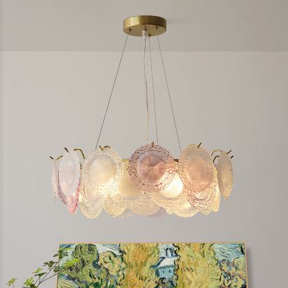 Traditional French Dome Round Pearl Iron Glass 6/8/10 - Light Chandelier For Living Room