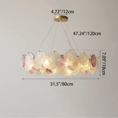 Traditional French Dome Round Pearl Iron Glass 6/8/10 - Light Chandelier For Living Room