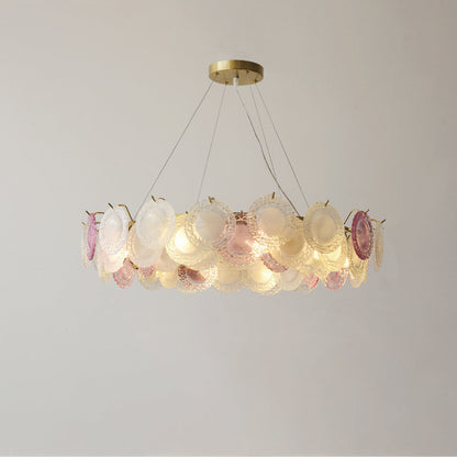 Traditional French Dome Round Pearl Iron Glass 6/8/10 - Light Chandelier For Living Room