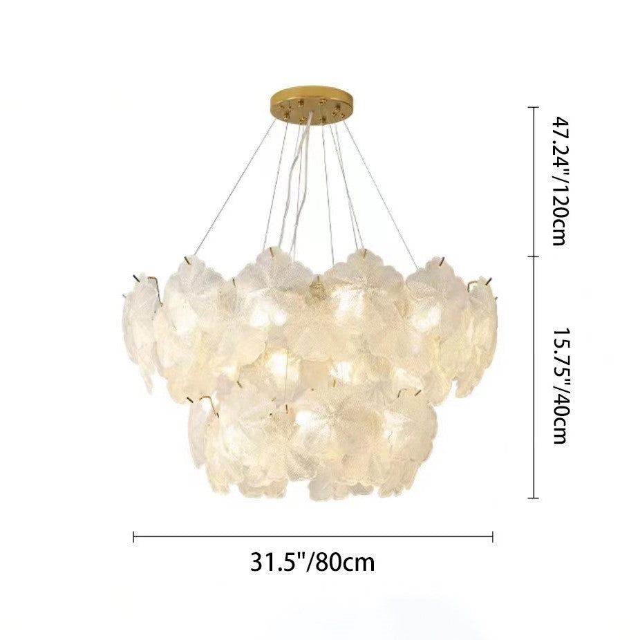 Traditional French Dome Round Snowflake Double Layer Iron Glass 16/20 - Light Chandelier For Living Room
