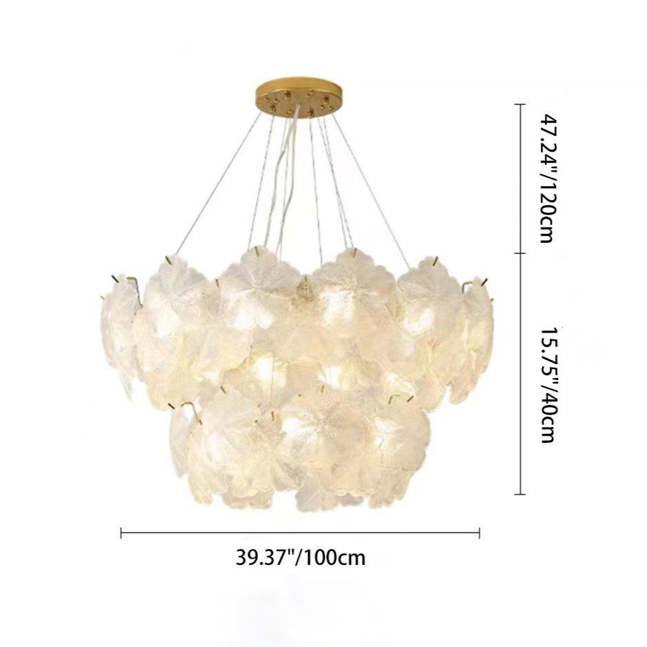 Traditional French Dome Round Snowflake Double Layer Iron Glass 16/20 - Light Chandelier For Living Room
