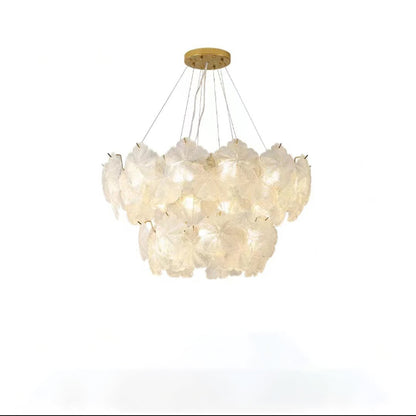 Traditional French Dome Round Snowflake Double Layer Iron Glass 16/20 - Light Chandelier For Living Room