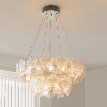 Traditional French Dome Round Snowflake Double Layer Iron Glass 16/20 - Light Chandelier For Living Room
