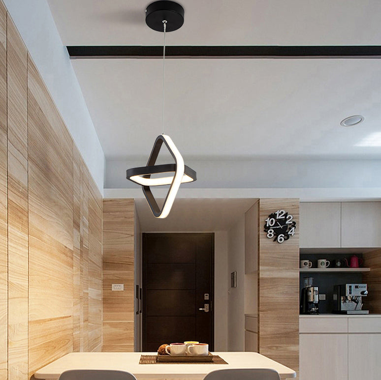 Modern Simplicity Dome Round Square Acrylic Iron LED Pendant Light For Dining Room