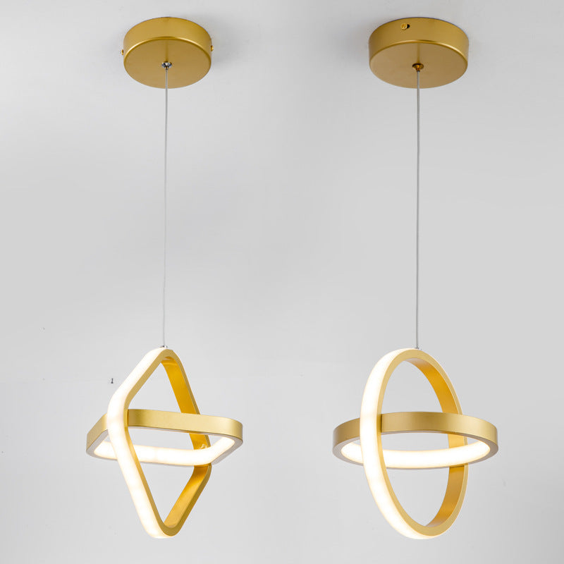 Modern Simplicity Dome Round Square Acrylic Iron LED Pendant Light For Dining Room