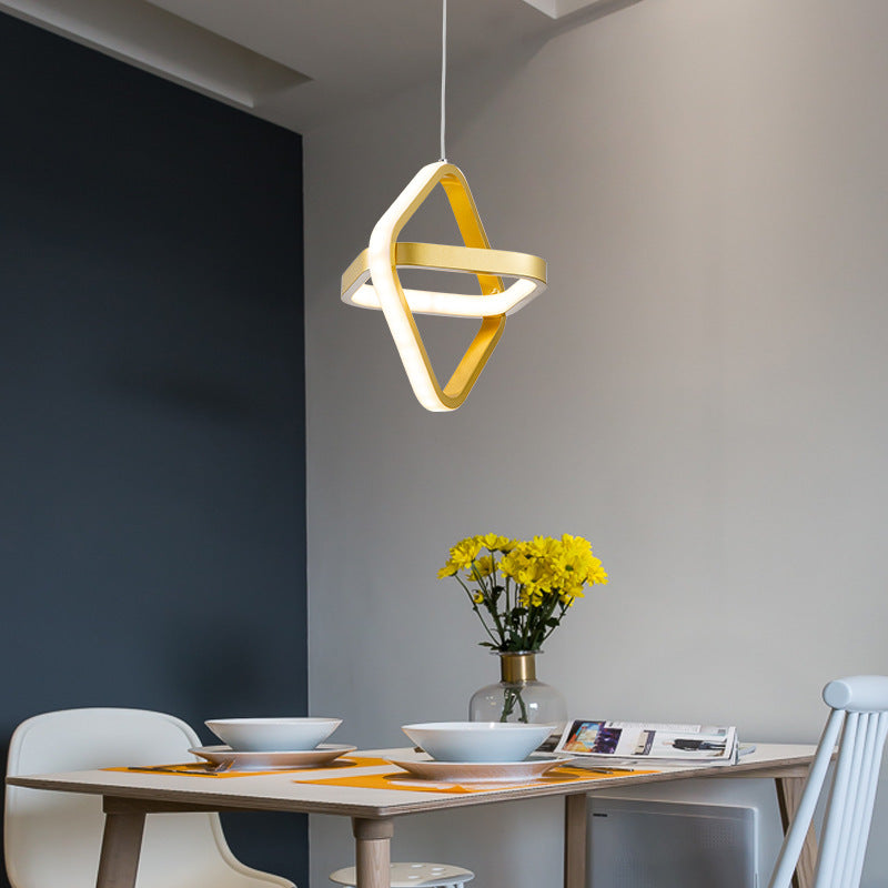Modern Simplicity Dome Round Square Acrylic Iron LED Pendant Light For Dining Room