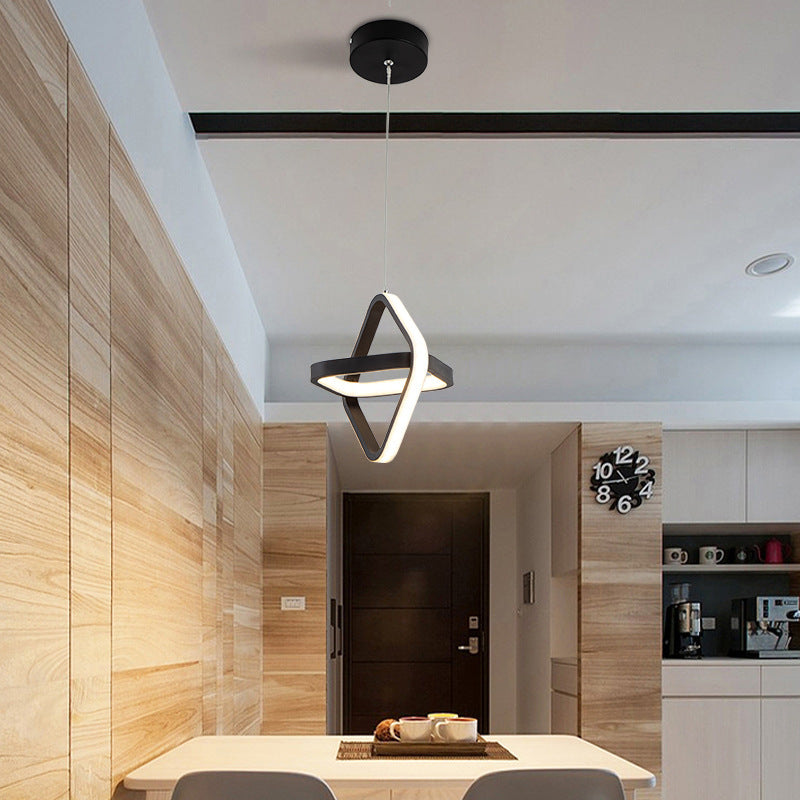 Modern Simplicity Dome Round Square Acrylic Iron LED Pendant Light For Dining Room