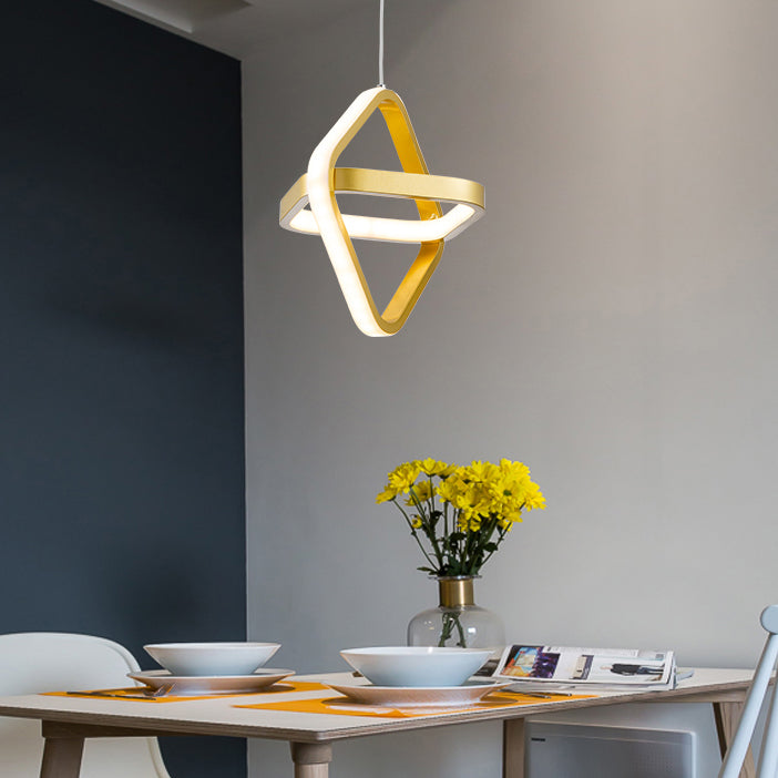 Modern Simplicity Dome Round Square Acrylic Iron LED Pendant Light For Dining Room