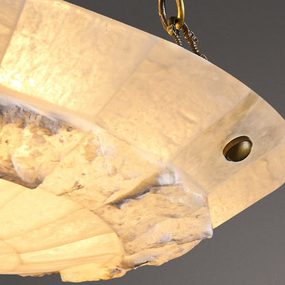 Traditional European Dome Semicircular Shell Brass Marble 3/4/5/7 - Light Chandelier For Living Room