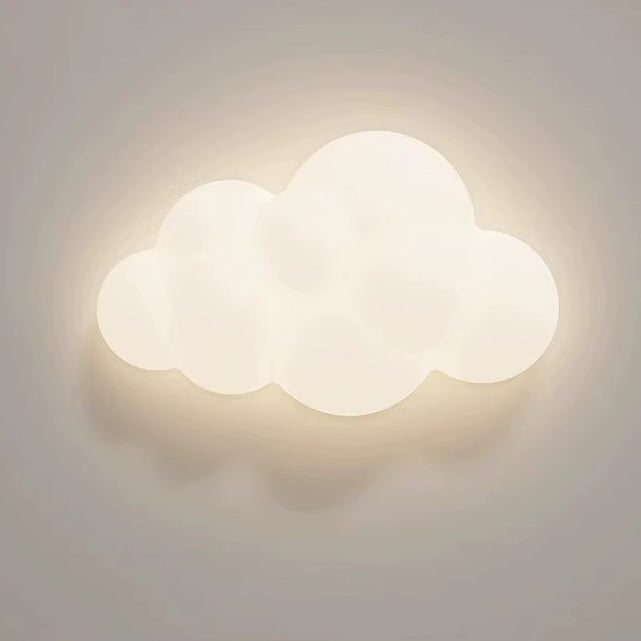 Contemporary Creative Cloud Pentagram Leaf Hardware PE LED Flush Mount Ceiling Light For Bedroom