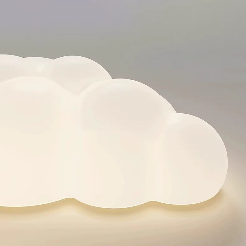 Contemporary Creative Cloud Pentagram Leaf Hardware PE LED Flush Mount Ceiling Light For Bedroom
