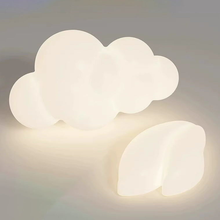 Contemporary Creative Cloud Pentagram Leaf Hardware PE LED Flush Mount Ceiling Light For Bedroom