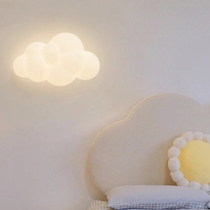 Contemporary Creative Cloud Pentagram Leaf Hardware PE LED Flush Mount Ceiling Light For Bedroom