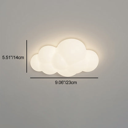 Contemporary Creative Cloud Pentagram Leaf Hardware PE LED Flush Mount Ceiling Light For Bedroom