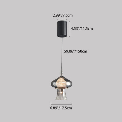 Contemporary Nordic Dome Jellyfish Liftable Acrylic Glass Lampshade LED Pendant Light For Dining Room
