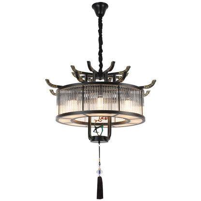 Traditional Chinese Dome Deer Round Rectangle Crystal Iron 4/6/8/10 - Light Chandelier For Dining Room