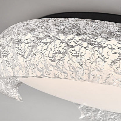 Modern Art Deco Semicircle Aluminum Resin LED Flush Mount Ceiling Light For Bedroom