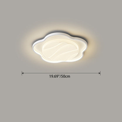 Contemporary Nordic Flower Round Square Rectangle Roto-molding Aluminum LED Flush Mount Ceiling Light For Bedroom