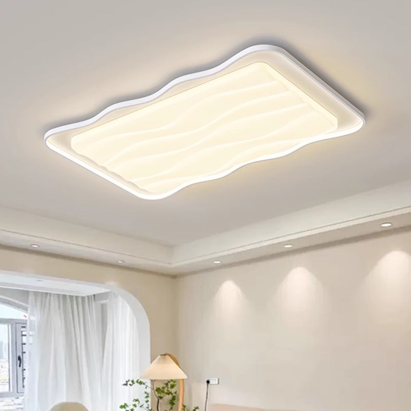 Contemporary Nordic Flower Round Square Rectangle Roto-molding Aluminum LED Flush Mount Ceiling Light For Bedroom