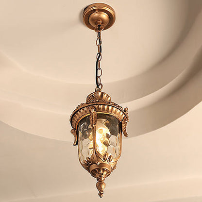 Traditional European Dome Conical Waterproof Aluminum Glass 1 - Light Pendant Light For Outdoor Patio