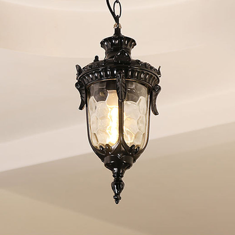 Traditional European Dome Conical Waterproof Aluminum Glass 1 - Light Pendant Light For Outdoor Patio
