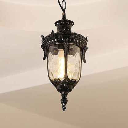 Traditional European Dome Conical Waterproof Aluminum Glass 1 - Light Pendant Light For Outdoor Patio