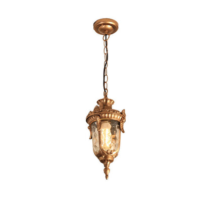 Traditional European Dome Conical Waterproof Aluminum Glass 1 - Light Pendant Light For Outdoor Patio