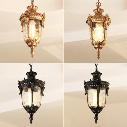 Traditional European Dome Conical Waterproof Aluminum Glass 1 - Light Pendant Light For Outdoor Patio