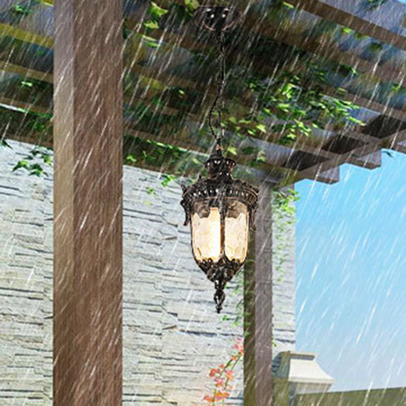 Traditional European Dome Conical Waterproof Aluminum Glass 1 - Light Pendant Light For Outdoor Patio